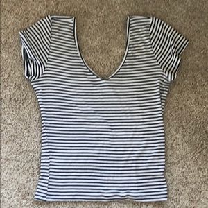 EXPRESS Ribbed Deep Back Tee